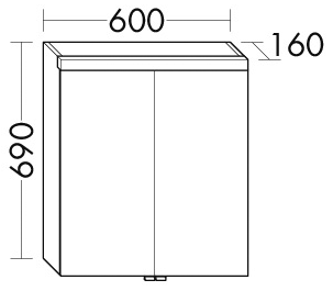 Spiegelschrank Prima/Pura 1.0 60 × 69 × 16 cm LED-Beleuchtung