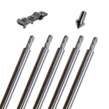 Tiefenerder Set V4A Ø 20 mm, 9 m – 6 × 1,5 m inkl. Schlagspitze & Anschlussklemme