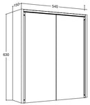 Spiegelschrank Varia 54 × 63 × 15 cm LED-Lightstrip Weiß-3