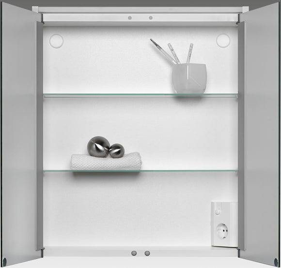 Spiegelschrank Varia 54 × 63 × 15 cm LED-Lightstrip Weiß