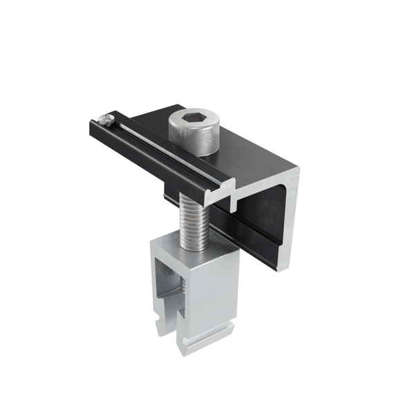 ALUMERO easyCLAMP Endklemme Click 30–42 mm mit Erdungspin schwarz