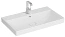 Waschtisch Aura 80 × 47 cm Weiß mit Clean Beschichtung und Push-to-Close-Ventil-1
