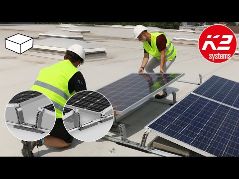 K2 Balkonkraftwerk - XPress Flachdachset 10° | für 2 Stk. Module in Reihe